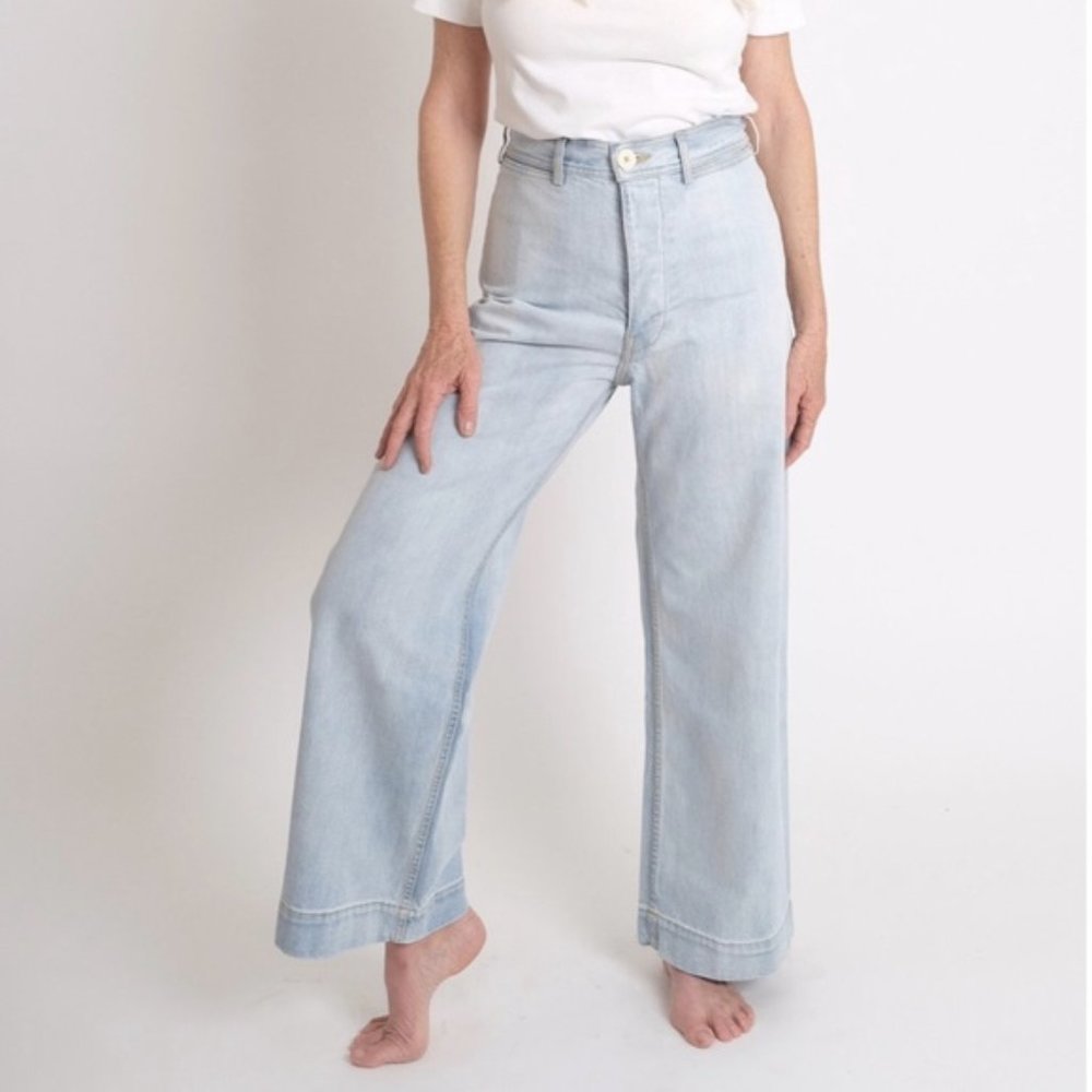 Jesse Kamm Sailor Pants Bleached Denim Size 8